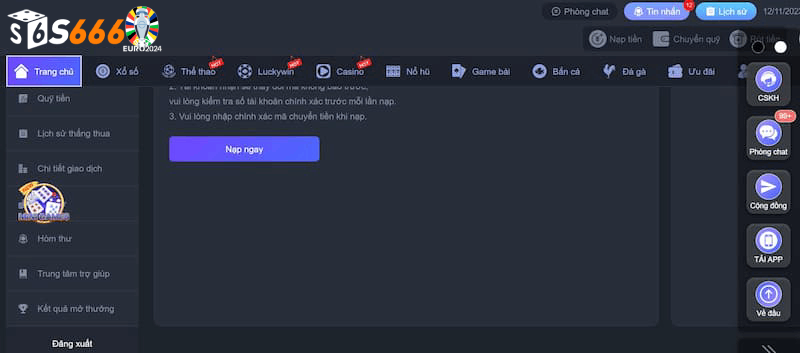 Lưu ý khi nạp tiền nhà cái S66